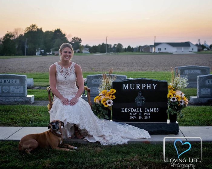 grieving bride visited groom's grave on the day they supposed to marry