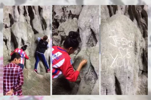 ทนไม่ได้ สาวแฉคลิปนักท่องเที่ยวมือบอนขีดเขียนผนังถ้ำหินงอกหินย้อย
