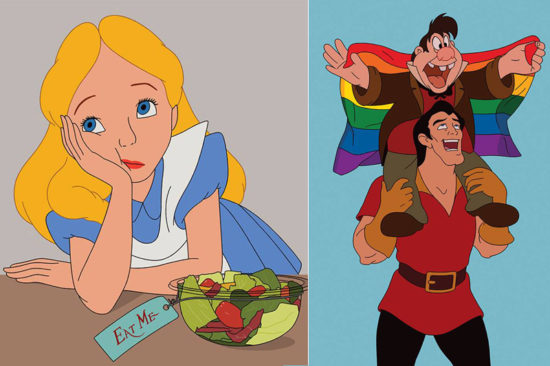 ภาพสวยแอบเสียดสี เมื่อเหล่าตัวการ์ตูนดิสนีย์มาอยู่ในโลกปัจจุบัน