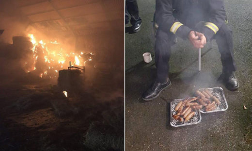 นักดับเพลิงช่วยดับไฟไหม้คอกหมู ครึ่งปีถัดมาได้รางวัลน้ำใจเป็นไส้กรอกทำจากหมูคอกนั้น!