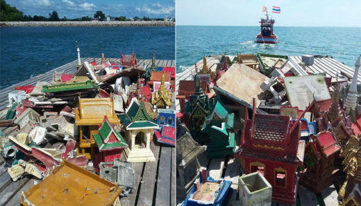 ไอเดียนี้ขอซื้อ! ชาวบ้านชุมพรใช้ “ศาลพระภูมิเก่า” โยนลงทะเลเป็นบ้านให้ปลา