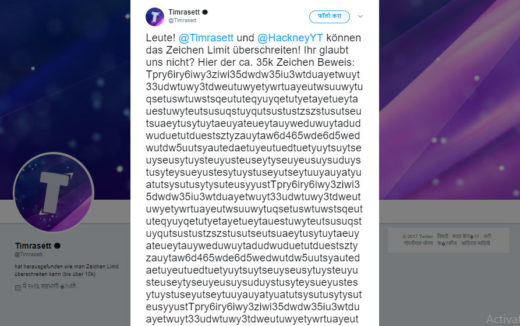 ทวิตเตอร์สะเทือน มือดีพบบั๊กใน Twitter ทวีตข้อความเย้ยยาวทะลุลิมิต 35,000 ตัวอักษร!