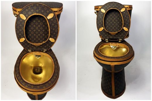 โอ้โห Hi-So เวอร์! ศิลปินสาวออกแบบโถชักโครกสุดหรู หุ้มด้วยหนังจากกระเป๋า Louis Vuitton