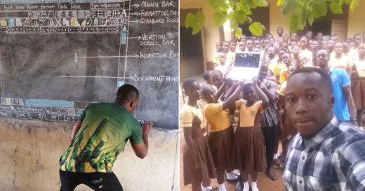 ครูหนุ่มผู้วาด MS Words บนกระดานดำสอนนักเรียน ได้รับบริจาคคอมพิวเตอร์ของจริงมาใช้แล้ว!