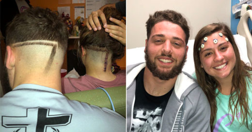 พี่ชายโชว์ทรงผมสุดแนว ตัดลายเดียวกับแผลผ่าตัดสมองของน้องสาว พี่อยากให้รู้ไว้เราจะผ่านมันไปด้วยกัน