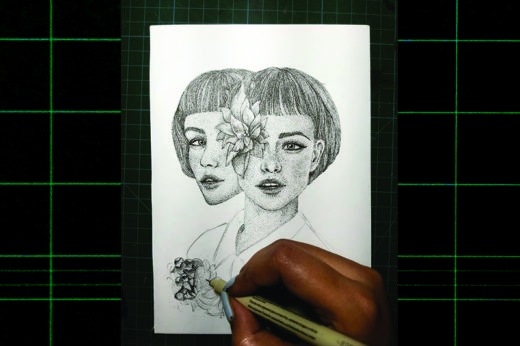 ศิลปินสาวสุดปราณีต วาดภาพใบสวยด้วยเทคนิค Stippling จรดปากกาลงทีละจุด!